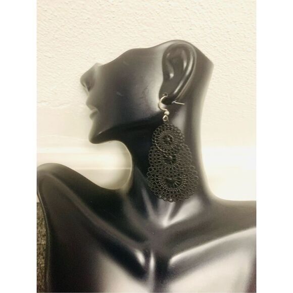Laser Cut Statement Earrings - Picture 1 of 3